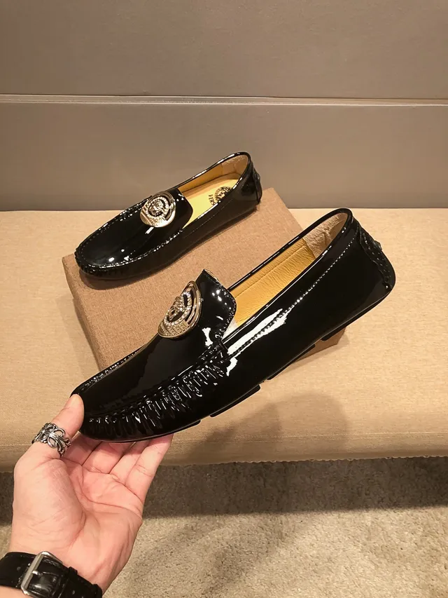 Versace Medusa Medallion Glossy Black Loafers 5