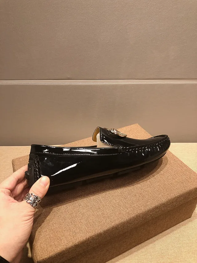 Versace Medusa Medallion Glossy Black Loafers 6
