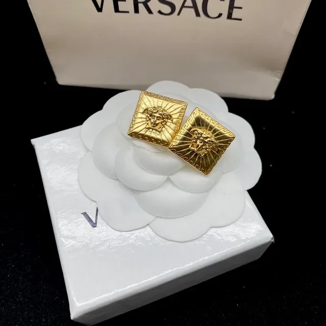 Versace Medusa Square Gold-Tone Earrings 7