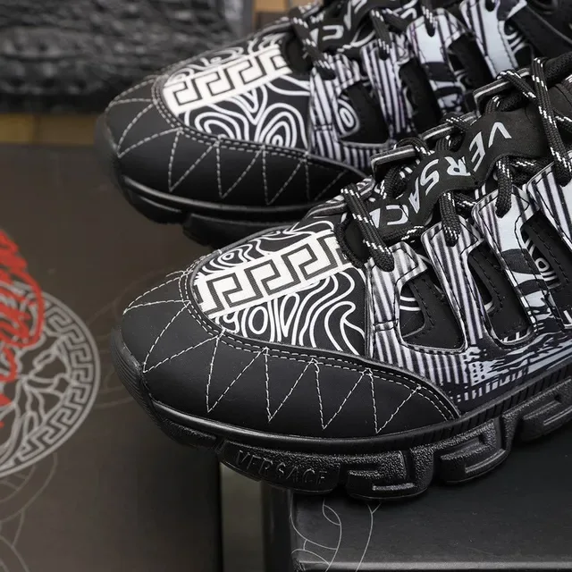 Versace Multicolor Greca Key Motif Sculpted Chunky Sole Lifestyle Sneakers 12