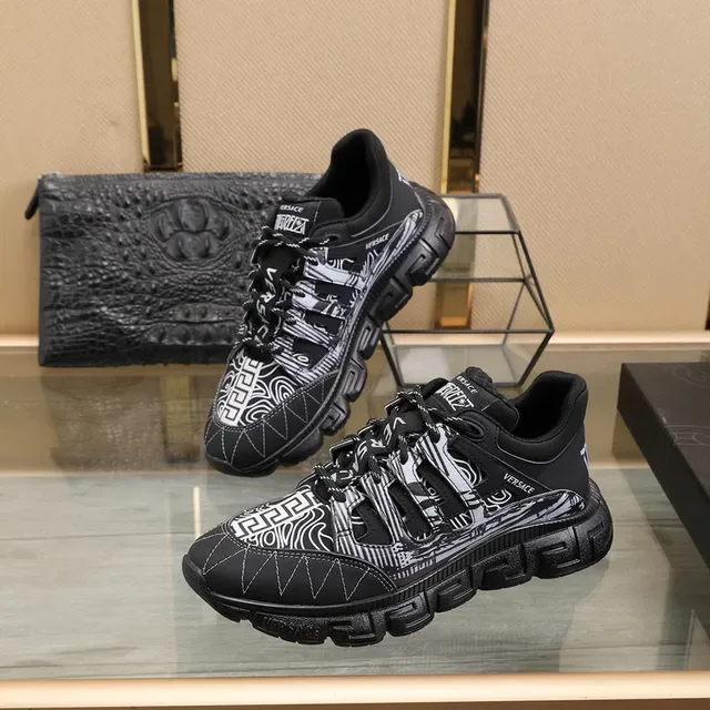 Versace Multicolor Greca Key Motif Sculpted Chunky Sole Lifestyle Sneakers 16