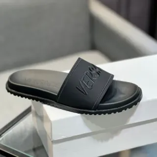Versace Odissea काला मोल्डेड रबर स्लिपर