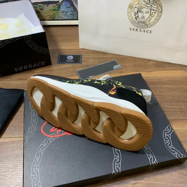 Versace Odissea Noir Orange Vert Imprimé Floral Chaussures Lifestyle 2