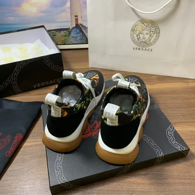 Versace Odissea Noir Orange Vert Imprimé Floral Chaussures Lifestyle 5