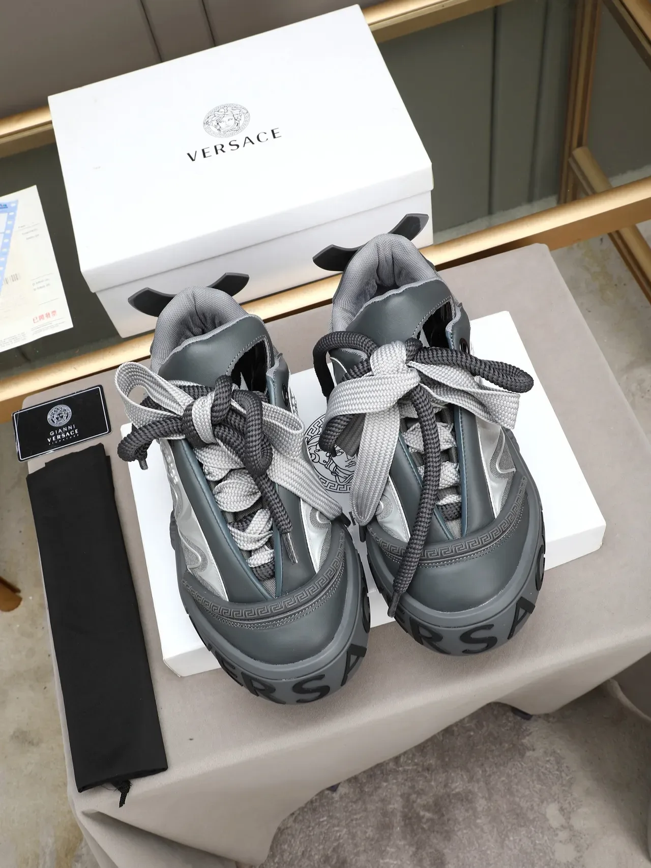 Versace Odissea Gray and White Lifestyle Sneakers 2