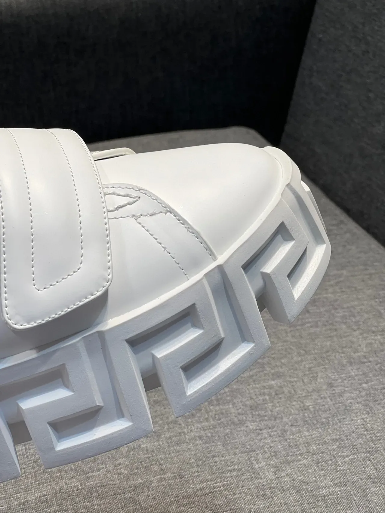 Versace White Green Platform Velcro Strap Closure Chunky Sneakers 4