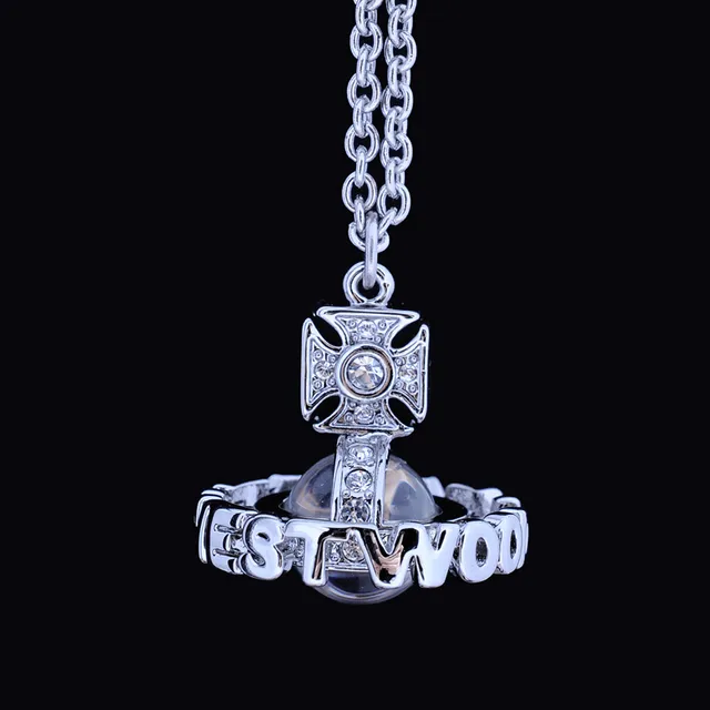 Vivienne Westwood pendentif orb classique Silver-Tone collier 6