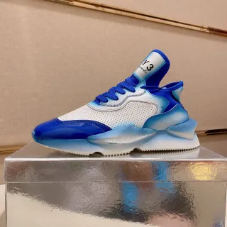 Y-3 Blue White Sculpted Sole Gradient Ombre Chunky Sneakers