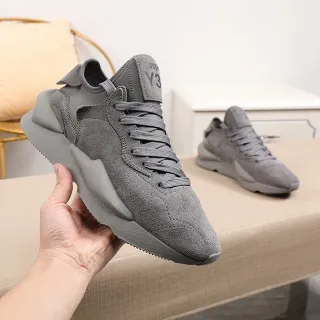 Y-3 Gray Monochromatic Suede Upper Chunky Sneakers