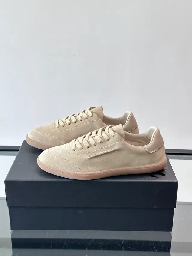 Zegna Beige Suede Low-Top Sneaker 5