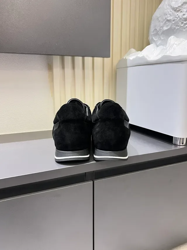 Zegna Tênis Lifestyle de Material Misto Preto e Cinza 2