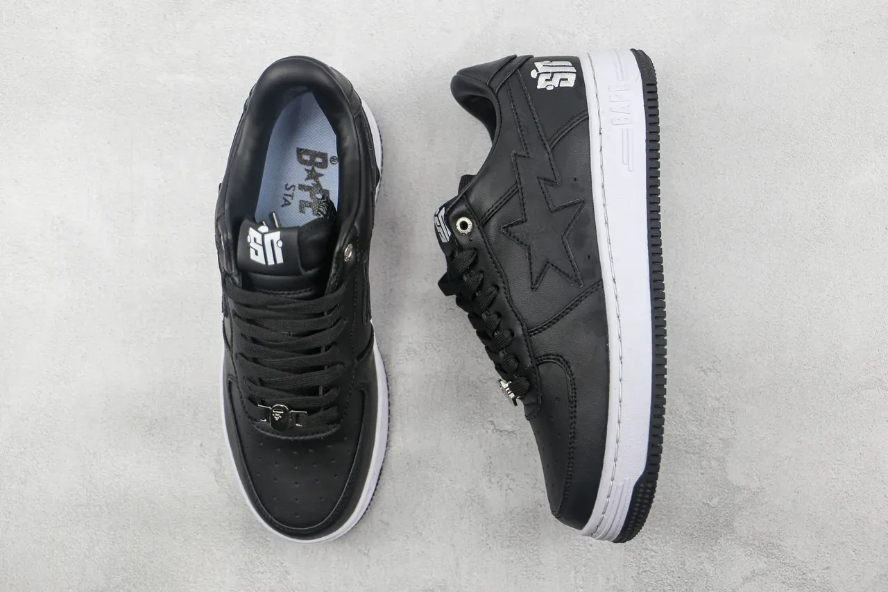 A Bathing Ape BAPE STA Black and White Lifestyle Sneakers 3