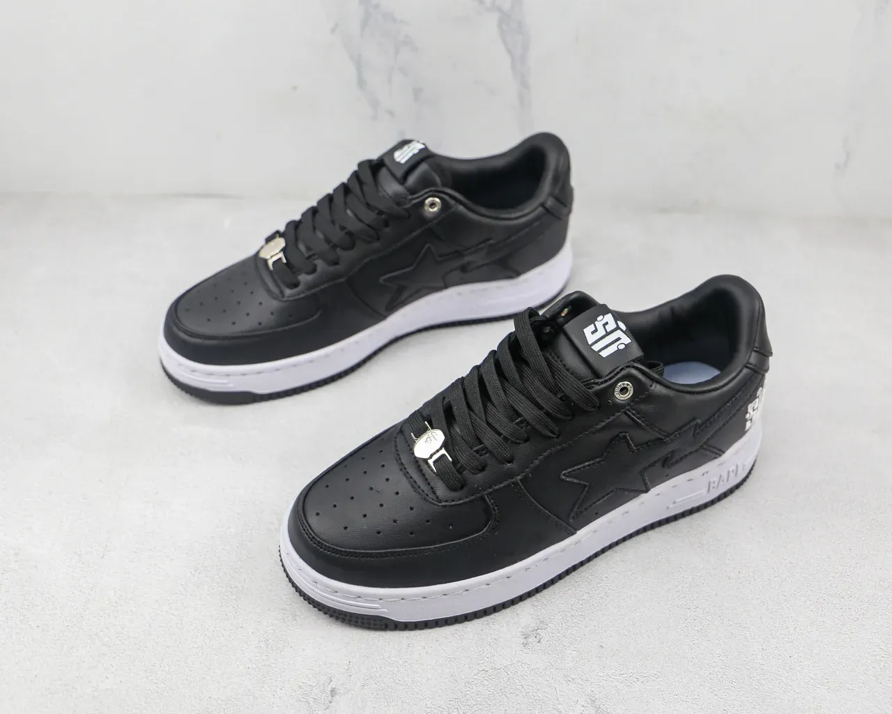 A Bathing Ape BAPE STA Black and White Lifestyle Sneakers 4