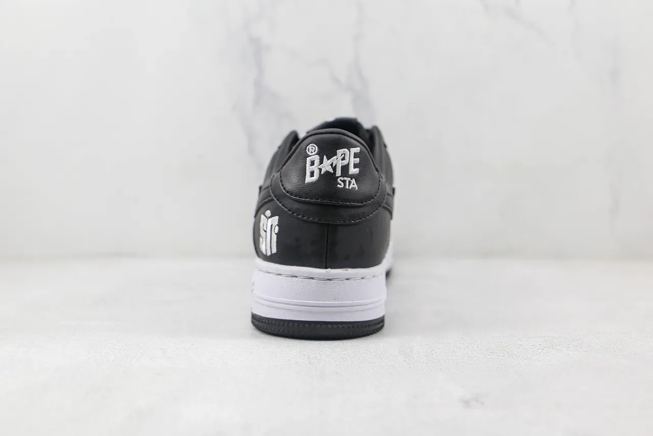 A Bathing Ape BAPE STA Black and White Lifestyle Sneakers 9