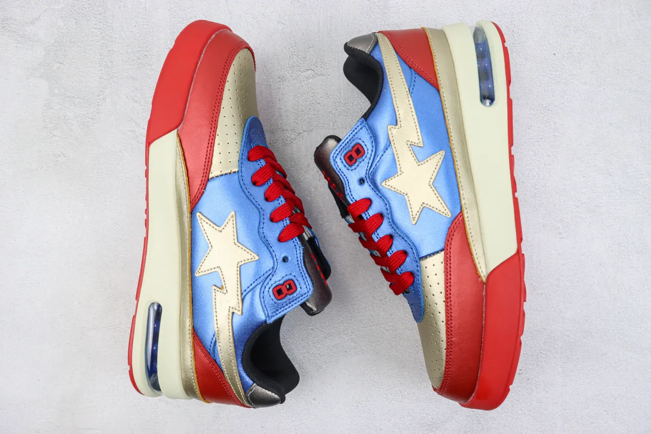 A Bathing Ape BAPE STA Star Lightning Blue Red Gold Lifestyle Sneakers 2