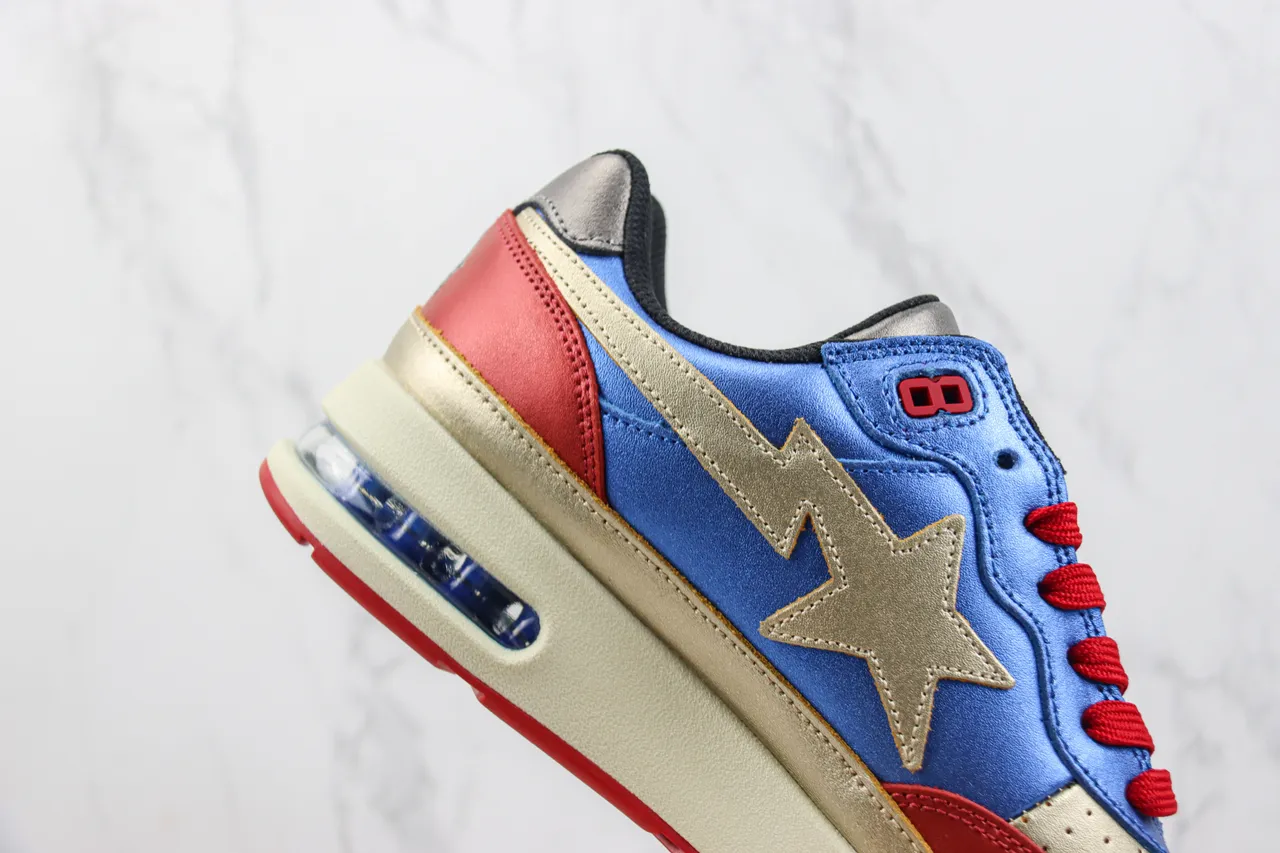 A Bathing Ape BAPE STA Star Lightning Blue Red Gold Lifestyle Sneakers 5
