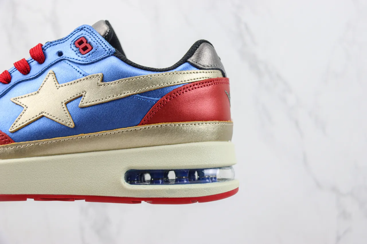 A Bathing Ape BAPE STA Star Lightning Blue Red Gold Lifestyle Sneakers 7