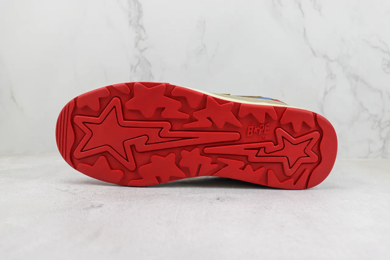 A Bathing Ape BAPE STA Star Lightning Blue Red Gold Lifestyle Sneakers 8