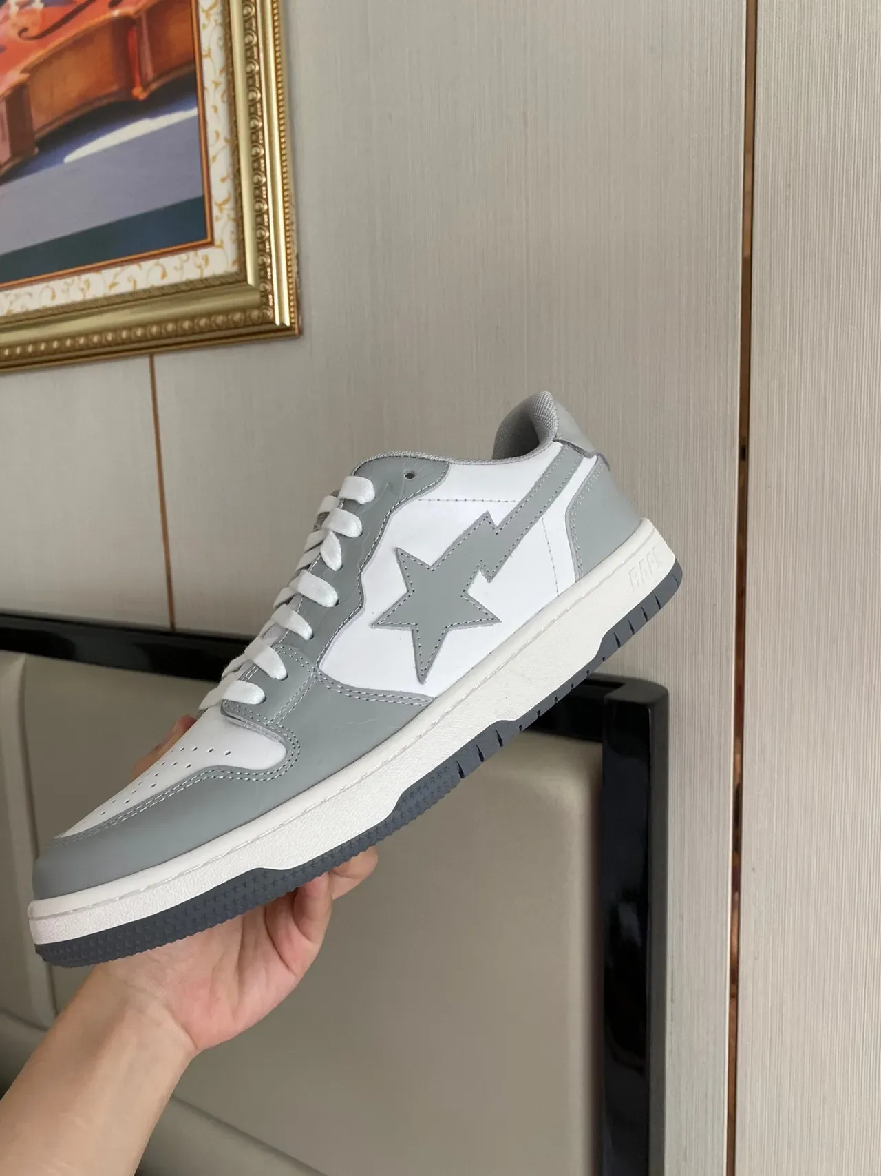 A Bathing Ape BAPE STA Sneakers Lifestyle Blanc et Gris 4