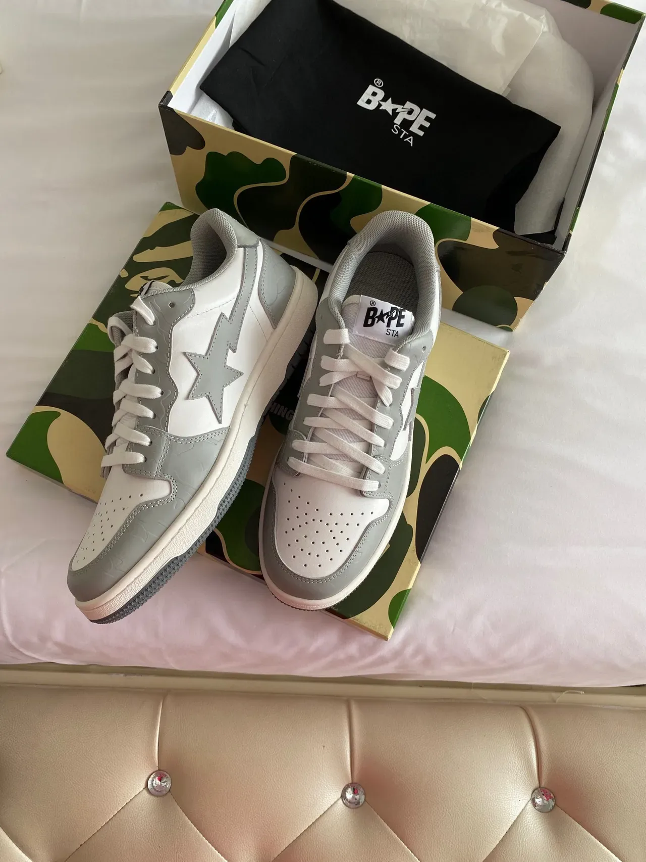 A Bathing Ape BAPE STA Sneakers Lifestyle Blanc et Gris 6