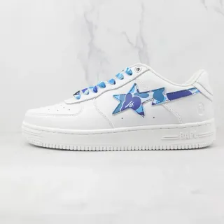 A Bathing Ape BAPE STA White Blue Purple ABC Camo Shark Lifestyle Sneakers