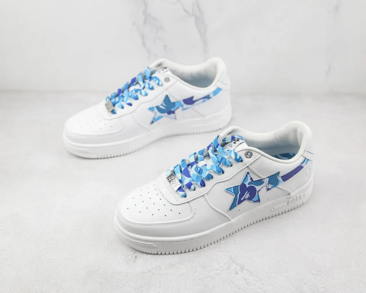 A Bathing Ape BAPE STA Branco Azul Roxo ABC Camo Tubarão Tênis lifestyle 4