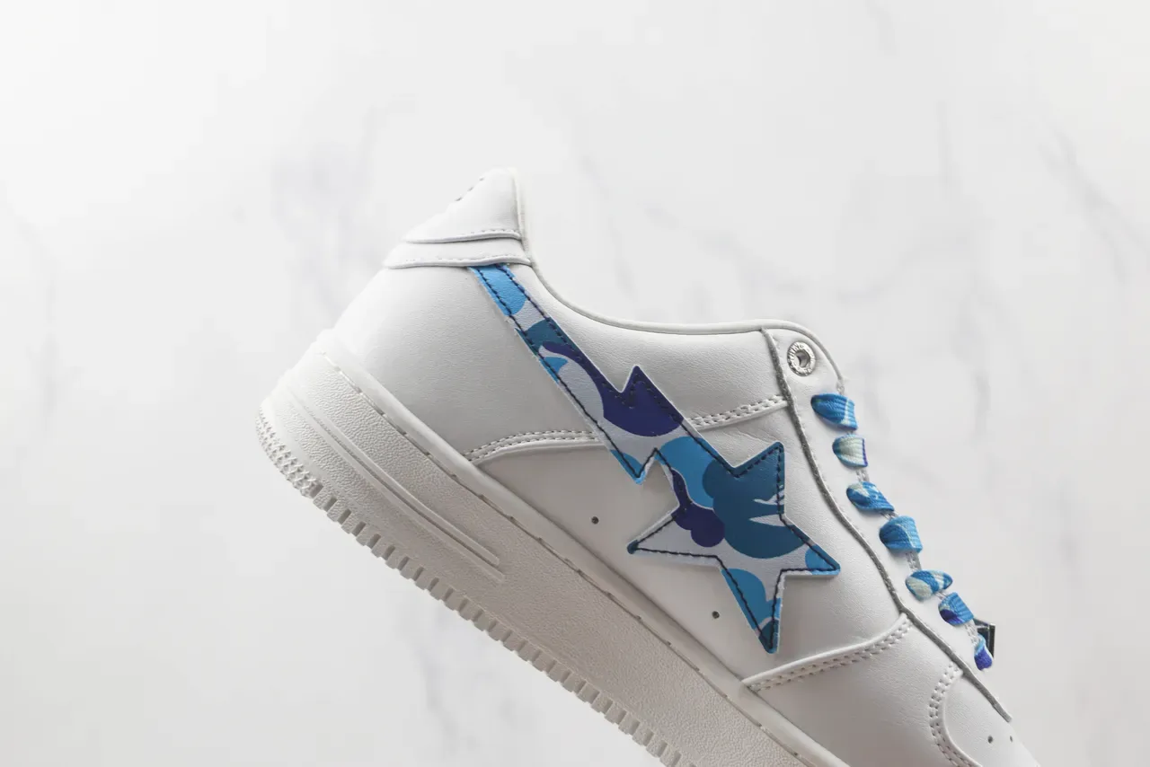 A Bathing Ape BAPE STA Branco Azul Roxo ABC Camo Tubarão Tênis lifestyle 5