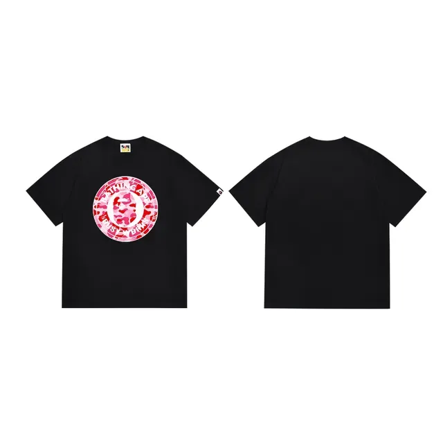 A Bathing Ape Black Pink Graphic-Print Crew-Neck T-Shirt 14