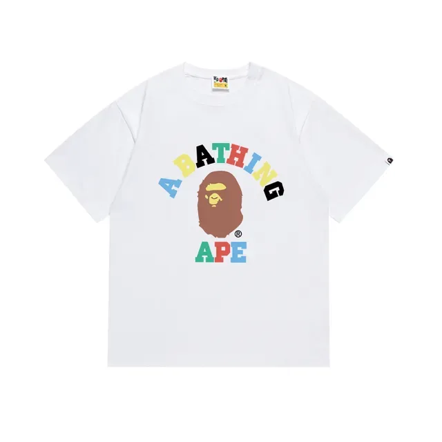 A Bathing Ape Multicolor Logo Graphic Black T-Shirt 7