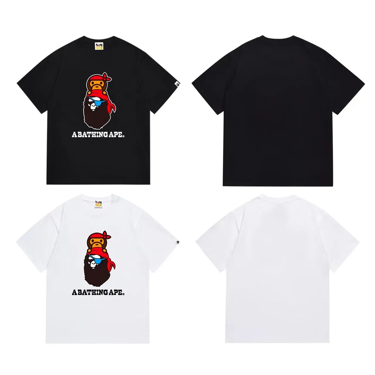 A Bathing Ape Pirate Ape ग्राफिक काली टी-शर्ट 2