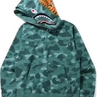 A Bathing Ape Shark Army Green Multicolor Full-Zip Hood Hoodie 2