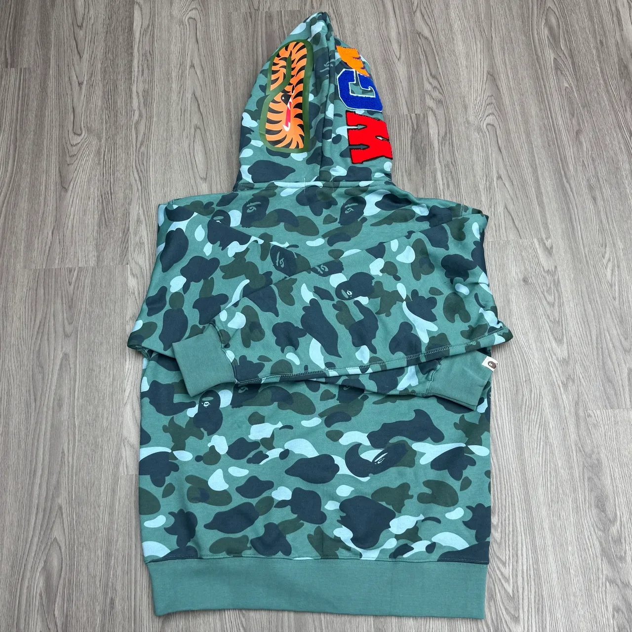 A Bathing Ape Shark Army Green Multicolor Full-Zip Hood Hoodie 3