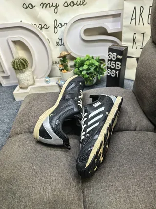 Adidas adizero Black White Silver Lifestyle Sneakers 6