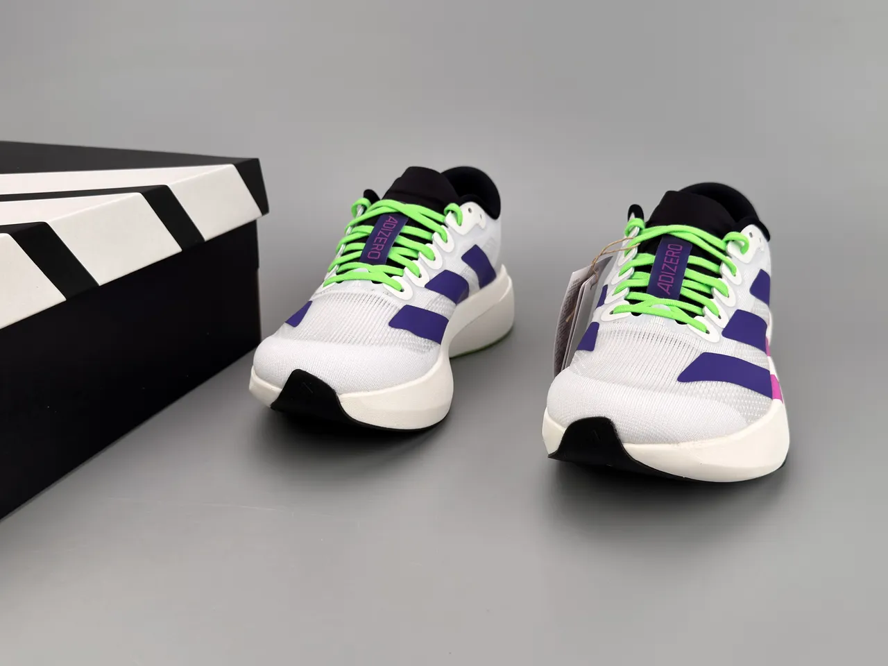 Adidas Adizero Evo Lightstrike Pro Branco Roxo Magenta Tênis de corrida 3