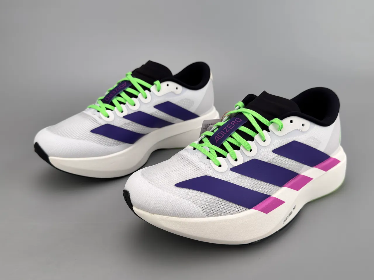 Adidas Adizero Evo Lightstrike Pro Branco Roxo Magenta Tênis de corrida 7
