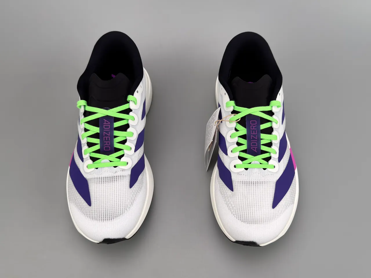 Adidas Adizero Evo Lightstrike Pro Branco Roxo Magenta Tênis de corrida 9