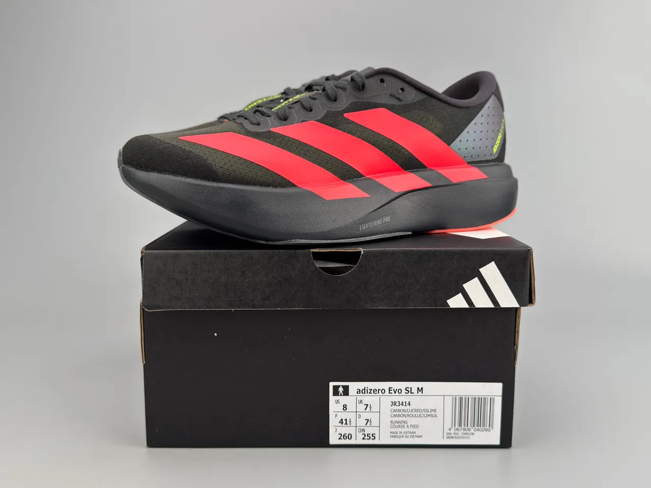 Adidas Adizero Evo SL Zapatos de correr negros rojos 2
