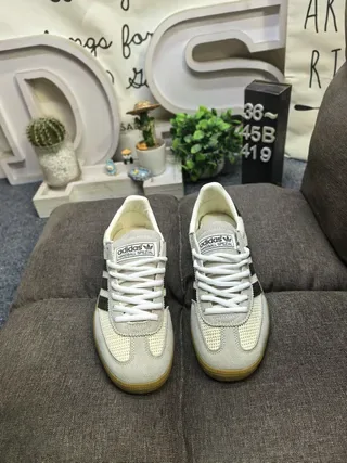Adidas Beige Brown Low-Top Knit-Mesh Upper Lifestyle Sneakers 10