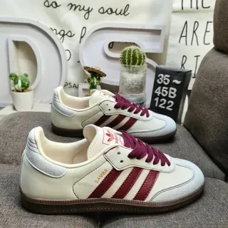 Adidas Beige Burgundy Low-Top Cupsole Lifestyle Sneakers