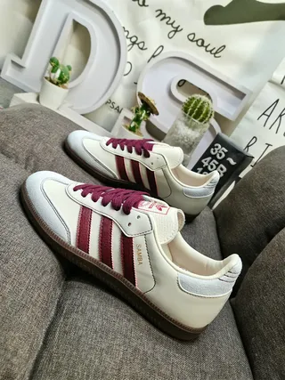 Adidas Beige Burgundy Low-Top Cupsole Lifestyle Sneakers 7
