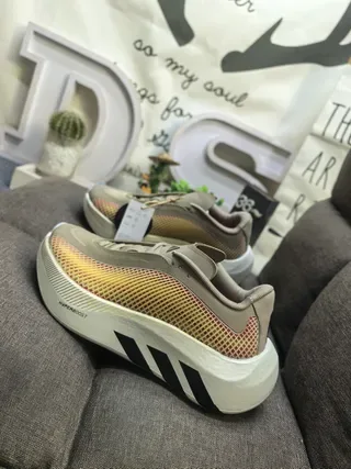 Adidas Beige Gold Sculpted Wavy Midsole Layered Mesh And Synthetic Upper Lifestyle Sneakers 7