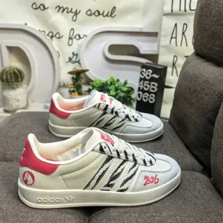 Adidas Beige Red Low-Top Textile Upper Lifestyle Sneakers