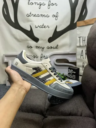Adidas Beige Red Low-Top Textile Upper Lifestyle Sneakers 5