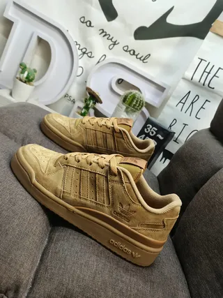 Adidas Beige Suede Upper Perforated 3-Stripes Lifestyle Sneakers 7