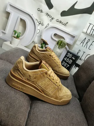 Adidas Beige Suede Upper Perforated 3-Stripes Lifestyle Sneakers 9
