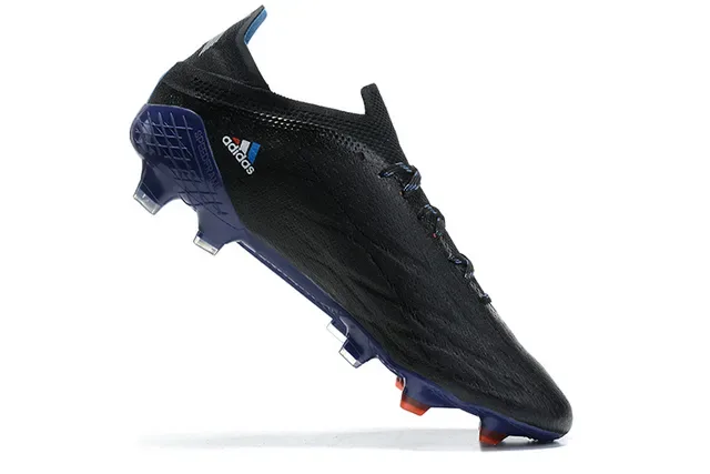 Adidas Black Blue Asymmetrical Lacing Textured Synthetic Upper Firm-Ground Soccer Shoes 3