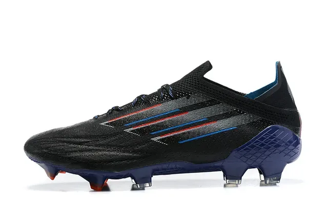 Adidas Black Blue Asymmetrical Lacing Textured Synthetic Upper Firm-Ground Soccer Shoes 10