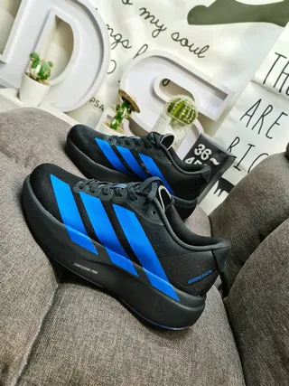 Adidas Black Blue Textile Upper Vibrant Three Stripes Lifestyle Sneakers 7