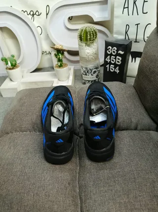 Adidas Black Blue Textile Upper Vibrant Three Stripes Lifestyle Sneakers 8