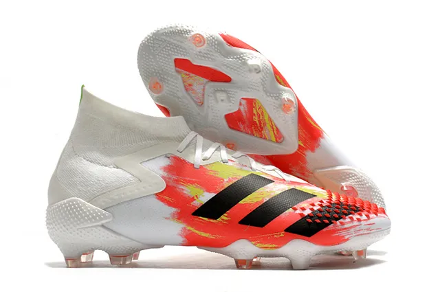 Adidas Noir Vert Haut-Coupé Col Chaussant Asymétrique Couverture de Lacets Sol Ferme Chaussures de Football 5